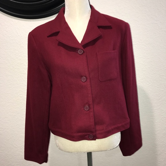 NWOT maroon 100% wool blazer - Picture 1 of 4